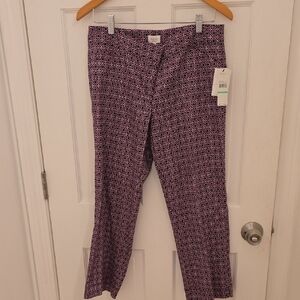 Laundry By Shelli Segal Black and Purple Geometric Pants